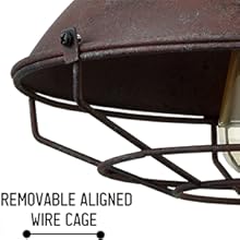 barn ceiling light with caged