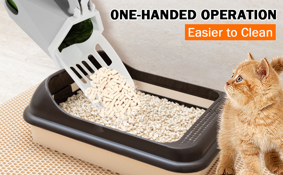 FFCAT Cat Litter Scoop for 1 or 2 Kittens Integrated Litter Sifter Shovel with 16.9