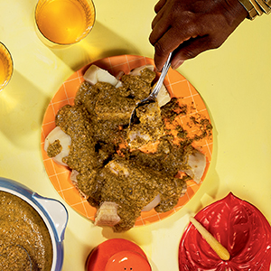 ORANGE PLATE OF CALLALOO