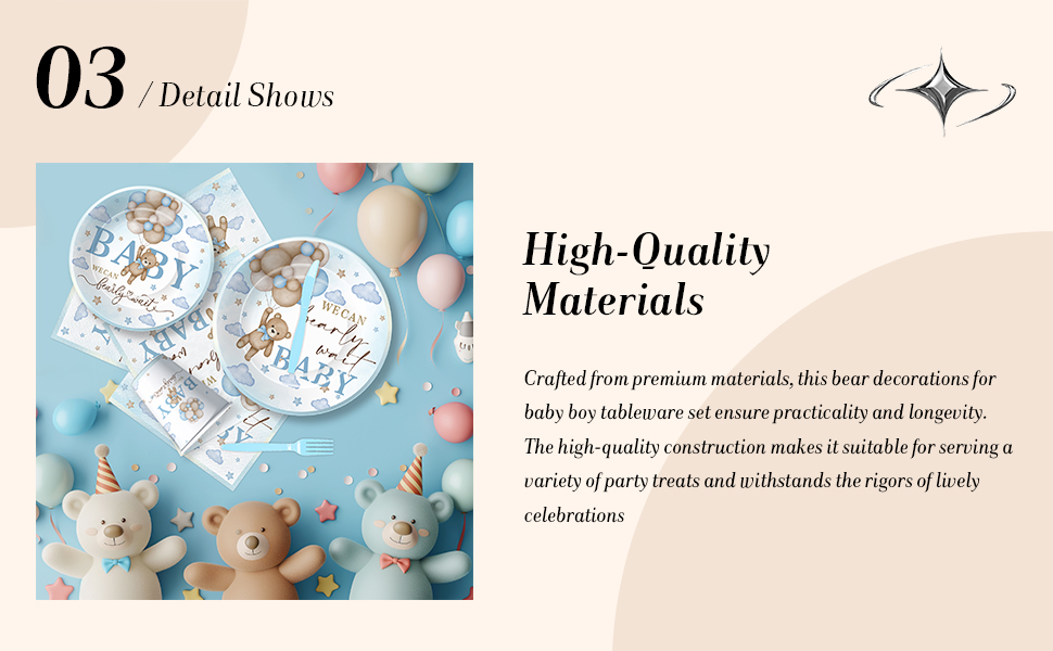 Bear Baby Shower Decorations Tableware