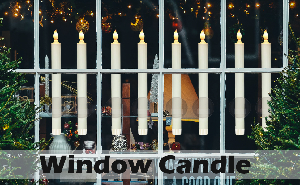 YELLAMI Christmas Window Candle Battery Powered flameless