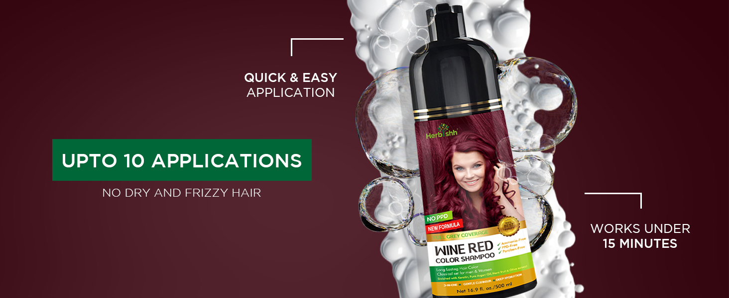WINE RED HAIR COLOR SHAMPOO