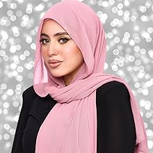 Hijab Chiffon with Built In Magnet and Attached Undercap