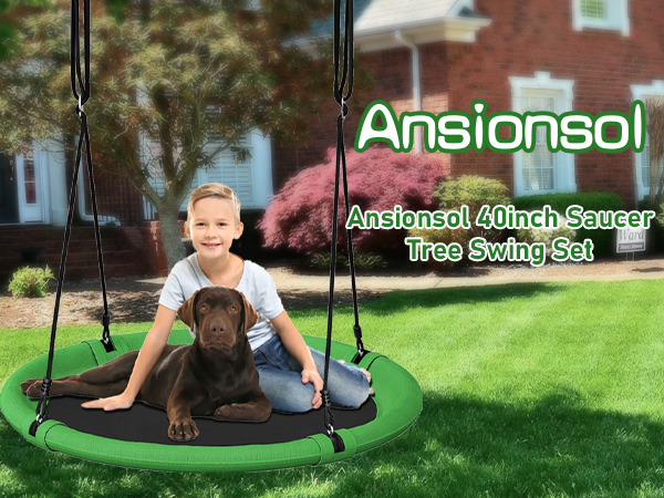 Amazon.com: Ansionsol 40 Inch Diameter Saucer Tree Swing Set for