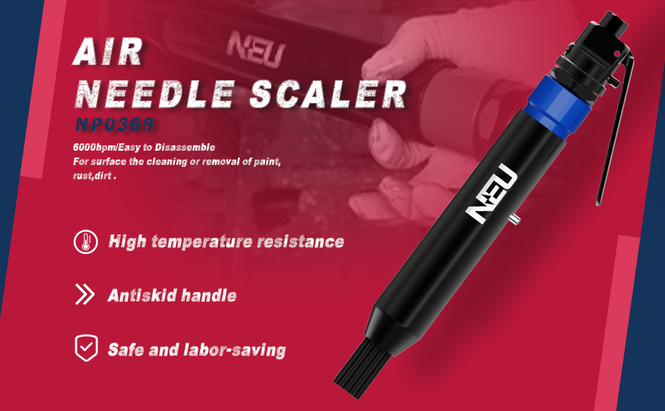 Needle scaler, NEU PNEUPACTURE 19 needles air needle scaler, 5000bpm,exhaust front