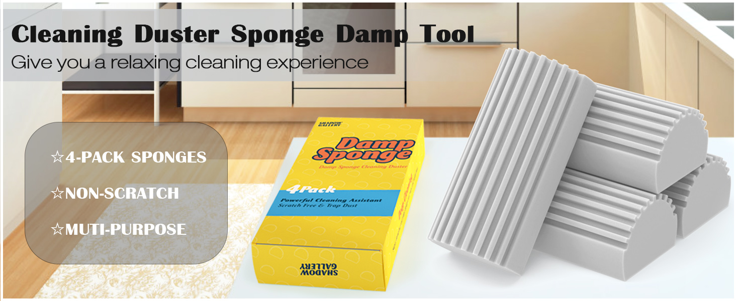 Cleaning Duster Sponge Damp Tool 4 Pack Shadowgallery