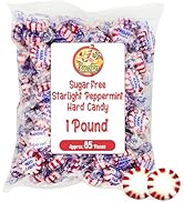 Sugar Free Peppermint Candy - 1 Pound Bulk Bag - Individually Wrapped Sugar Free Starlight Mints-...