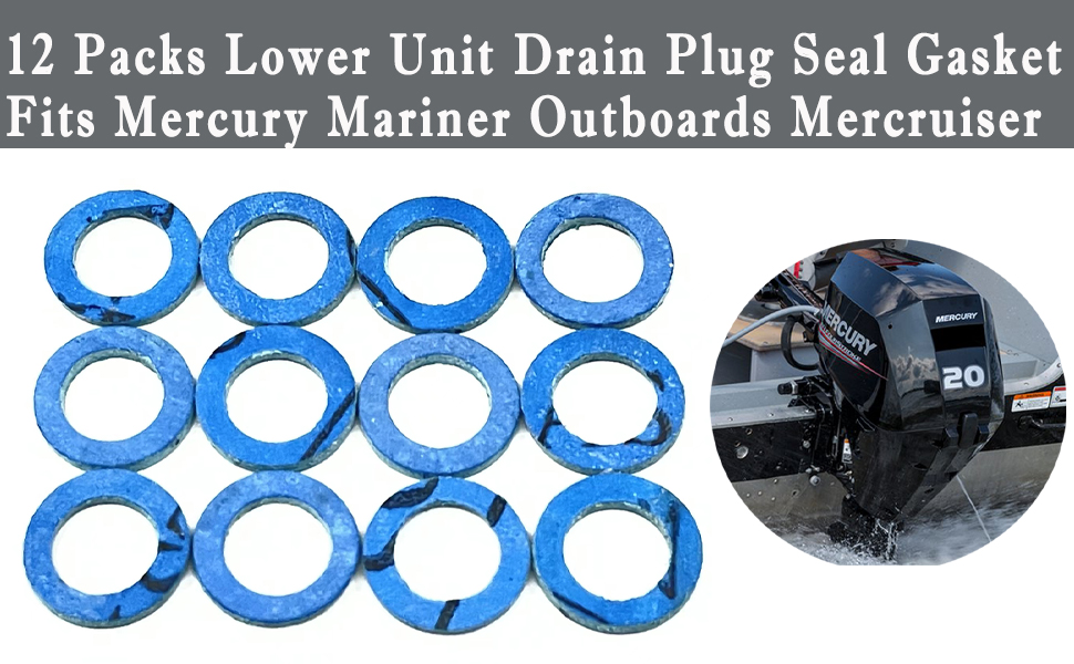 12 Packs Drain Screw Gasket Compatible with Mercury Marine