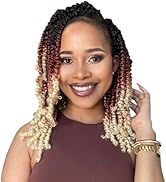 Leeven 8 Packs Pre Twisted Passion Twist Crochet Hair 10 Inch 3 Tone Ombre Blonde Pre Looped Shou...
