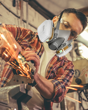 respirator mask with filters