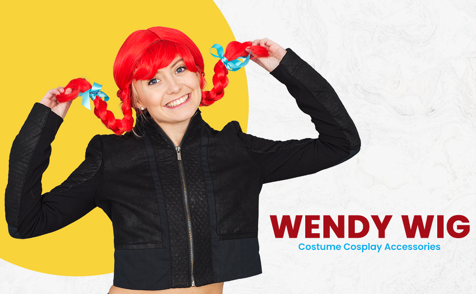 Amazon.com: Wendy Wig Red Hair with Braids Adult Deluxe