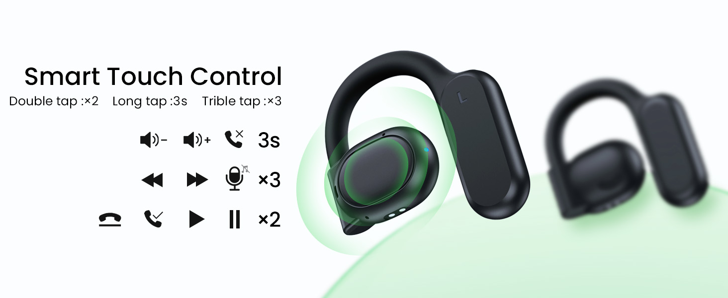 TAGRY Open Ear Headphones Bluetooth Ear buds 80Hrs Playtime