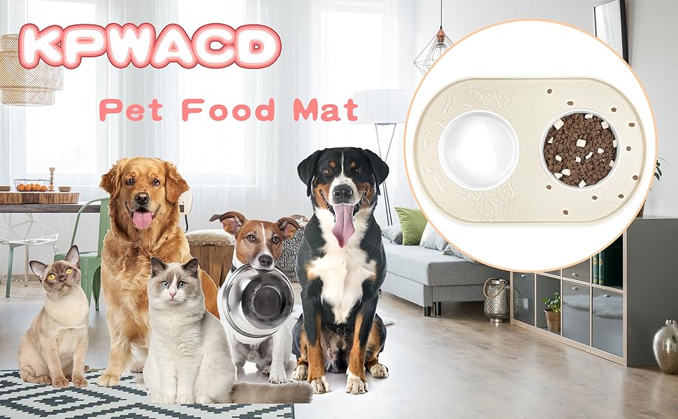 KPWACD Pet Feeding Mat for Dogs and Cats, Silicone Dog
