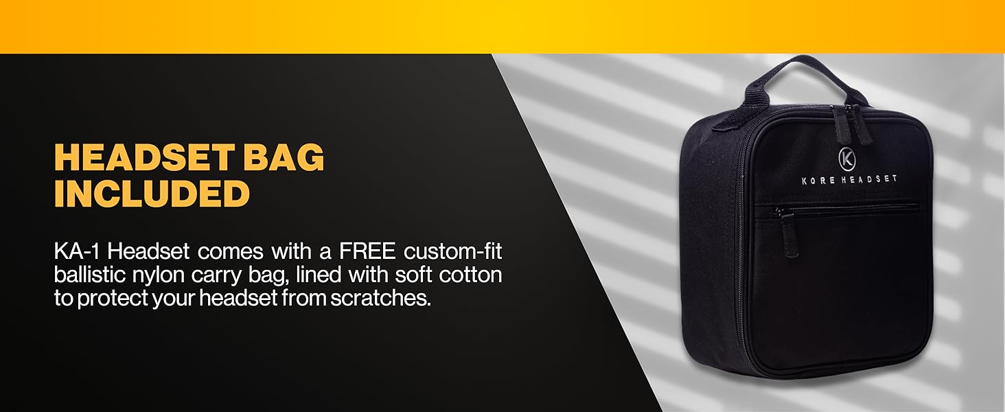This aviation headset comes with a free headset bag. It can fit larger headset models. 
