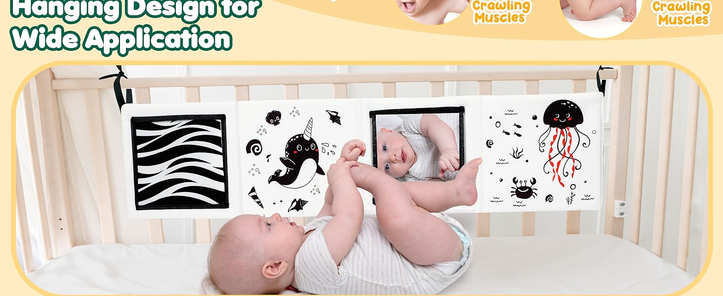Baby Gifts Visual Stimulation Tummy Time High Contrast Black and White Newborn Cards