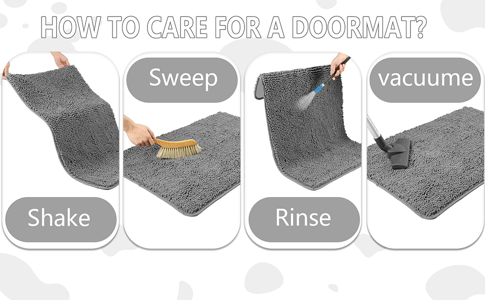 Ompaa Indoor Door Mat Entryway Rug Traps Mud and Dirt, Super Absorbent Doormats for