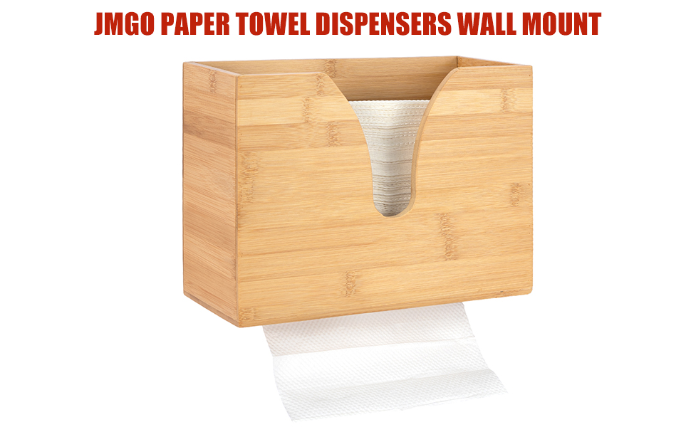 JMGO Wooden Paper Towel Dispensers Wall Mount Commercial Toilet Tissue Dispenser, Multifold Hand