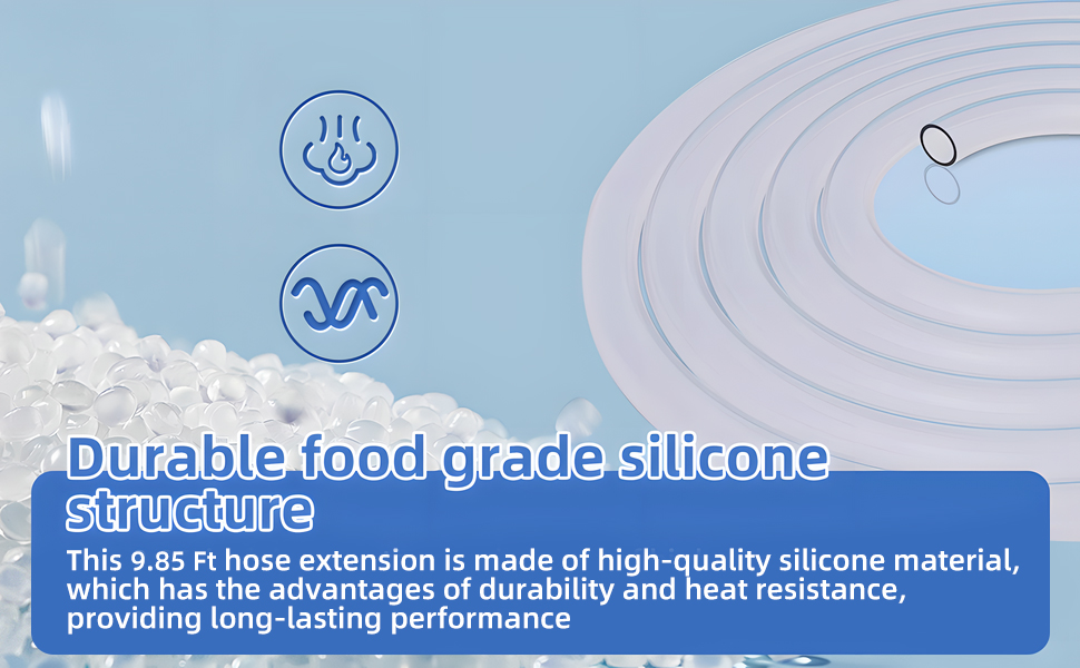 This 9.85 Ft hose extension is made of high-quality silicone material