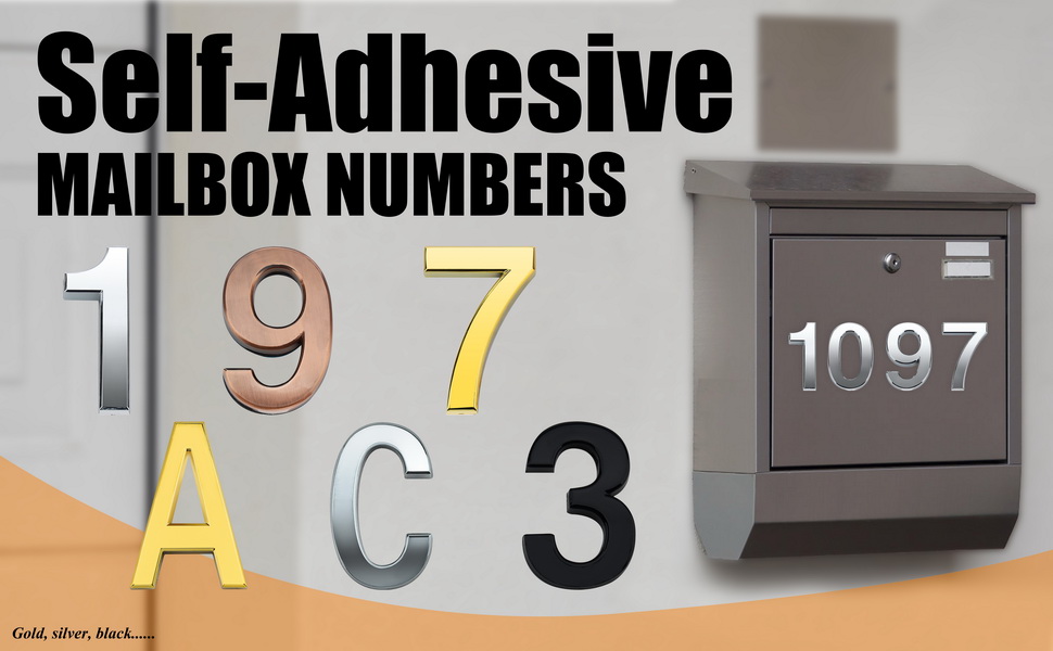 Woration 3D Silver Mailbox Numbers 09 SelfAdhesive 2 Inch