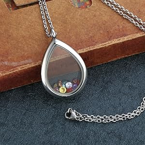 teardrop locket necklace for mom