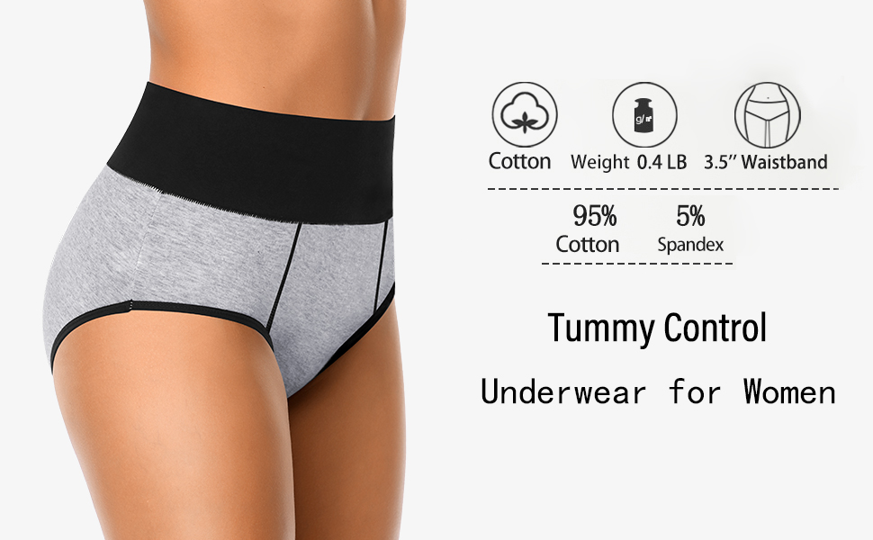 Tummy Control Cotton High Waisted Soft Womens Underwear Breathable Panties