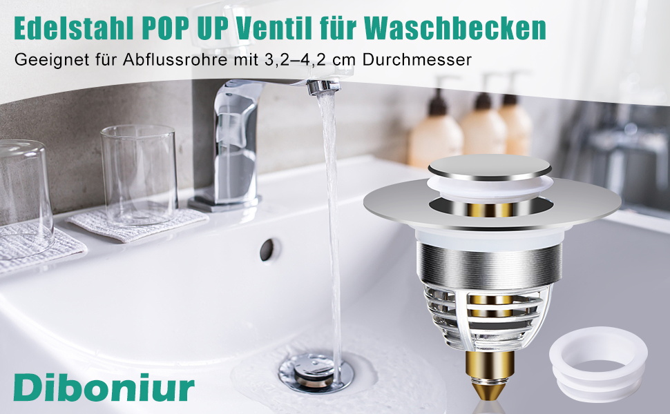 Diboniur Sink Plug, Bathroom Sink Plug Replacement, Universal Sink