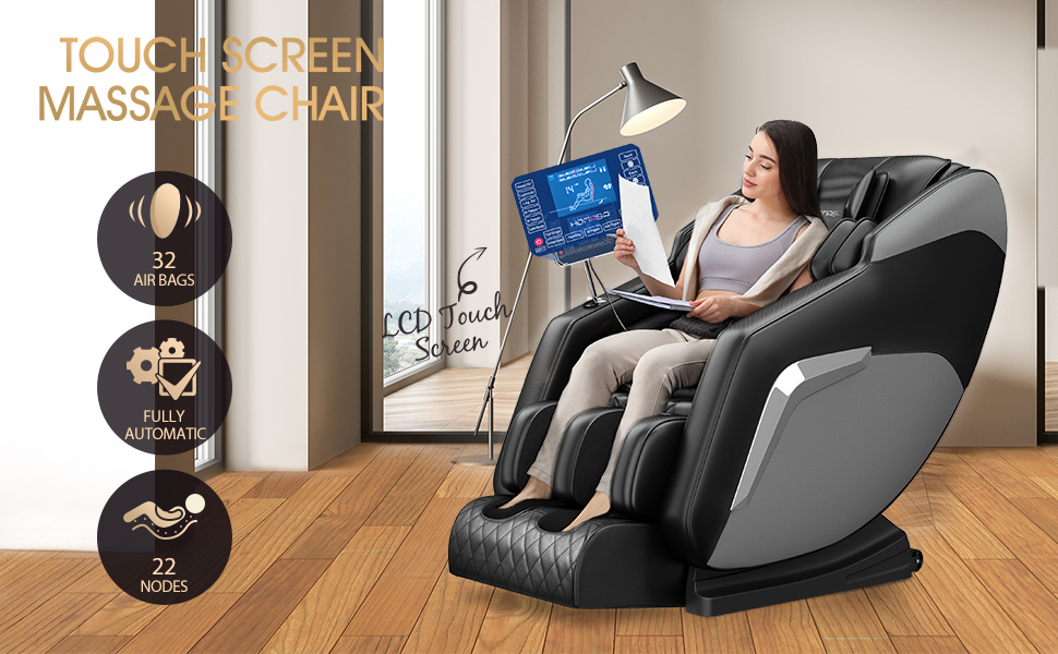 HOMASA LCD touch screen Full Body Massage Chair Zero Gravity Recliner Health