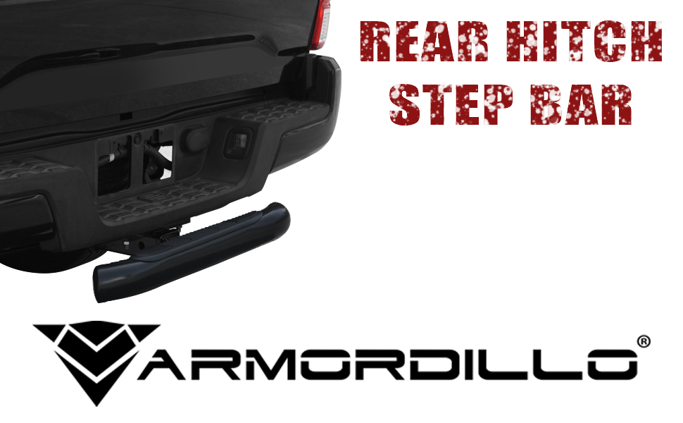 Armordillo 3" Round Tubing Steel Hitch Step for Class 4 Trailer Hitch