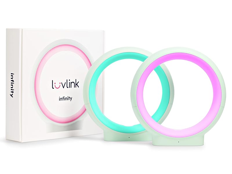 LuvLink Infinity Lamp v2 Award Winning Friendship Lamp Simple Bluetooth Setup (Set of Two