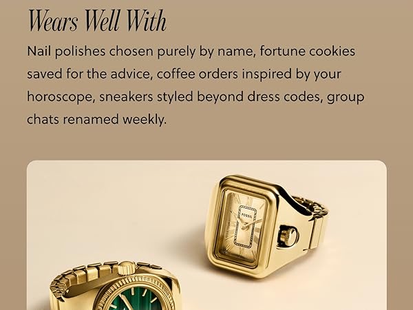 FOSSIL RAQUEL リングウォッチ ES5319 Amazon.com: Fossil Women's Quartz Stainless Steel Two-Hand