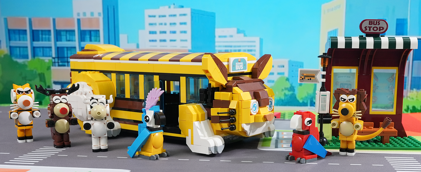 animal bus building set