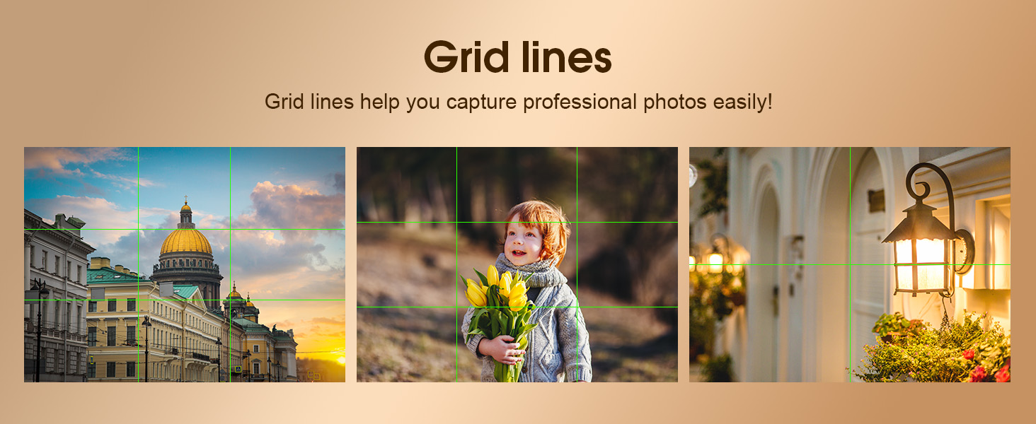 Horizontale Fotocollage mit verschiedenen Außenszenen wie Architektur, Blumen und Naturlandschaften bei warmem Sonnenuntergangslicht.