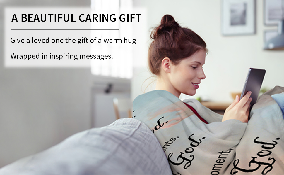 BOOPBEEP Healing Throw Blanket with Inspirational Thoughts