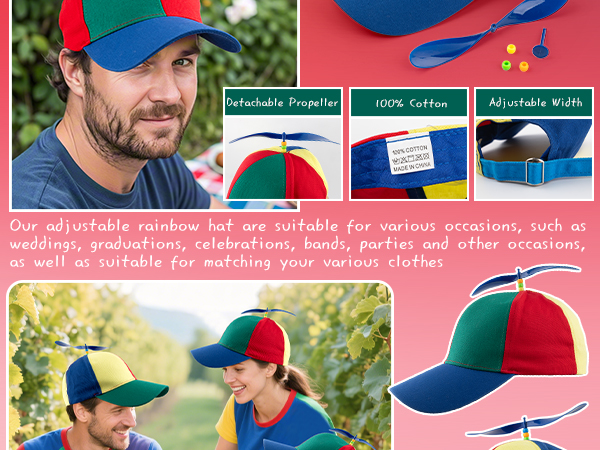 Detachable Adult Propeller Hat Baseball Cap