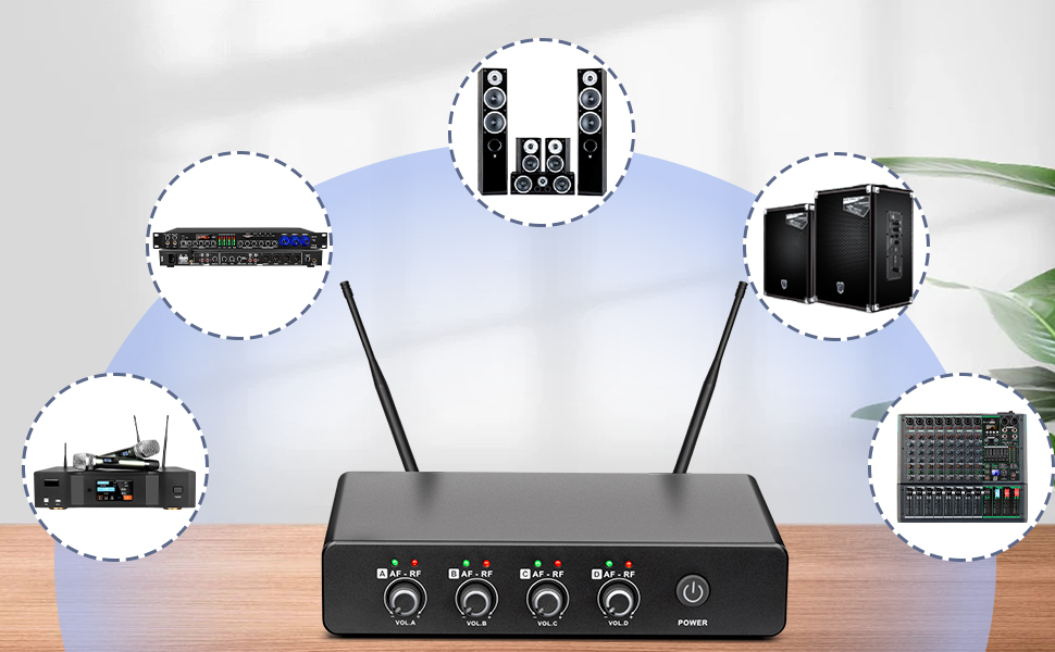 DEPUSHENG R4 Professional Microphones Karaoke 4 Channels