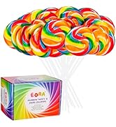 Rainbow Twisty & Swirl Lollipops 32 Pack, Unicorn Candy Swirl Lollipops Individually Wrapped Suck...