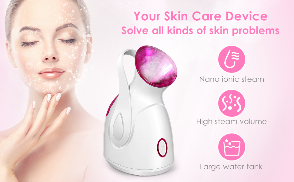 Facial Steamer, 3in1 Portable Warm Mist Face Steamer, Newest 10X