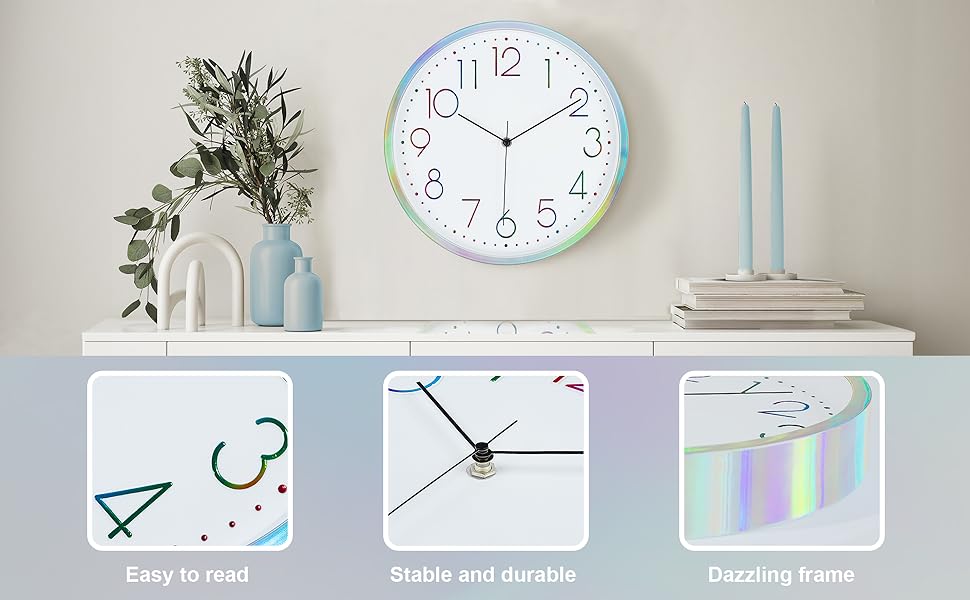 ⭐︎Noel⭐︎ Lafocuse 23 Inch Silent Metal Mid Century Modern Wall Clock