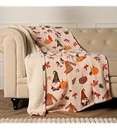 OHS Pumpkin Autumn Gonk Fleece Blanket Throw, Ultra Soft Warm Sherpa Fleece Throws for Sofa Beds ...