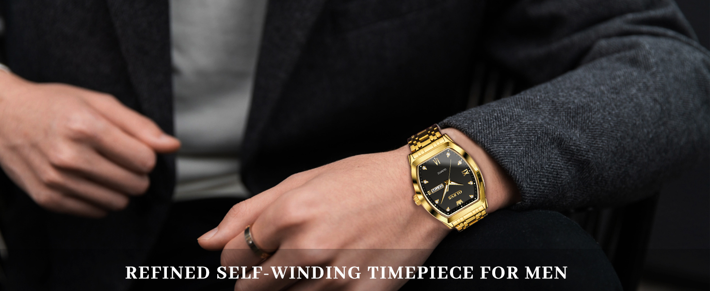 men gold black two tone watch