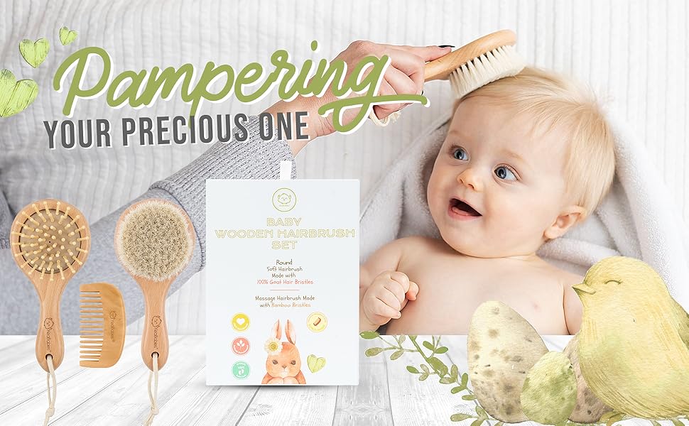 baby hair brush and comb set toddler infant hairbrush newborn grooming cradle cap soft bristle