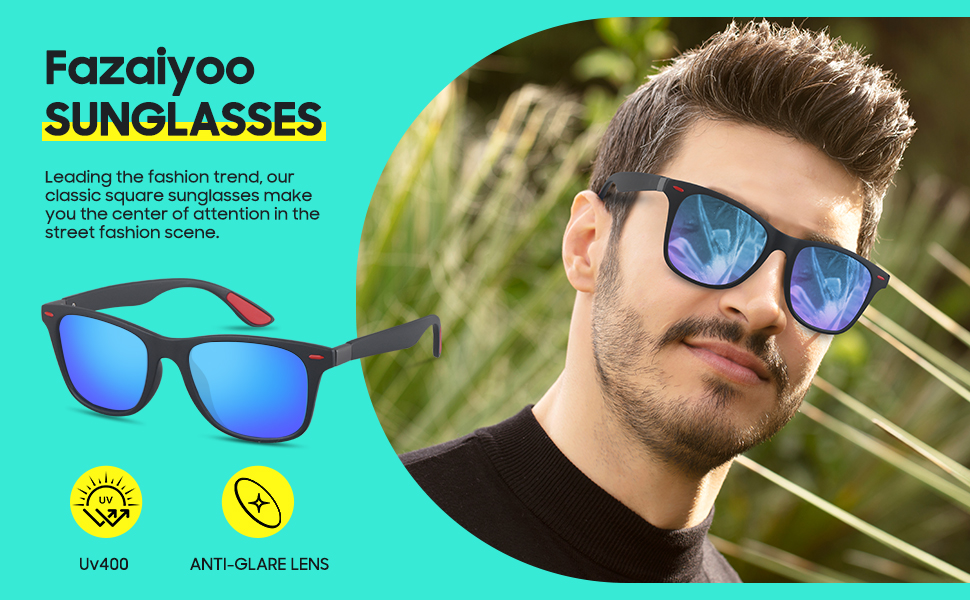 Fazaiyoo Polarized Sunglasses for Men Women Classic Fashion Sun Glasses