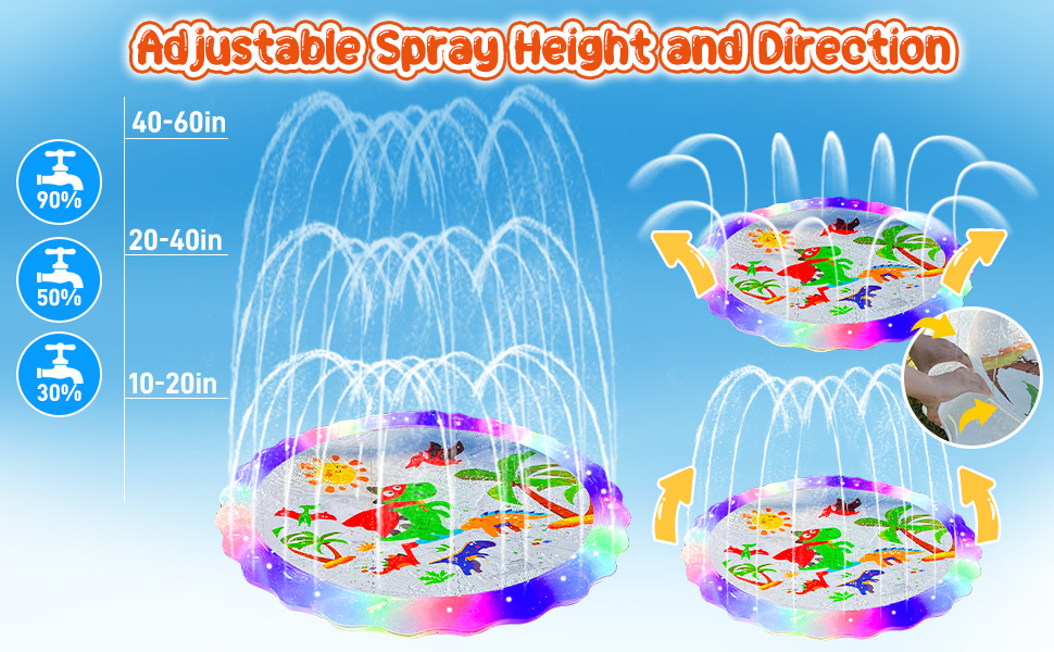 adjustable splash pad for toddlers 1-3, splash pad for kids ages 4-8