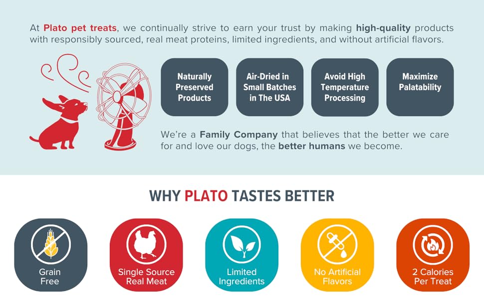 Plato Pet Treats Small Bites chicken training treats, meaty morsels with real meat. Grain free