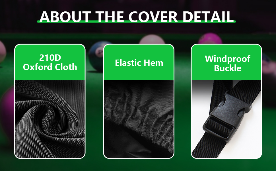 COVERVIN Billiard Pool Table Cover,Heavy Duty 210D Oxford