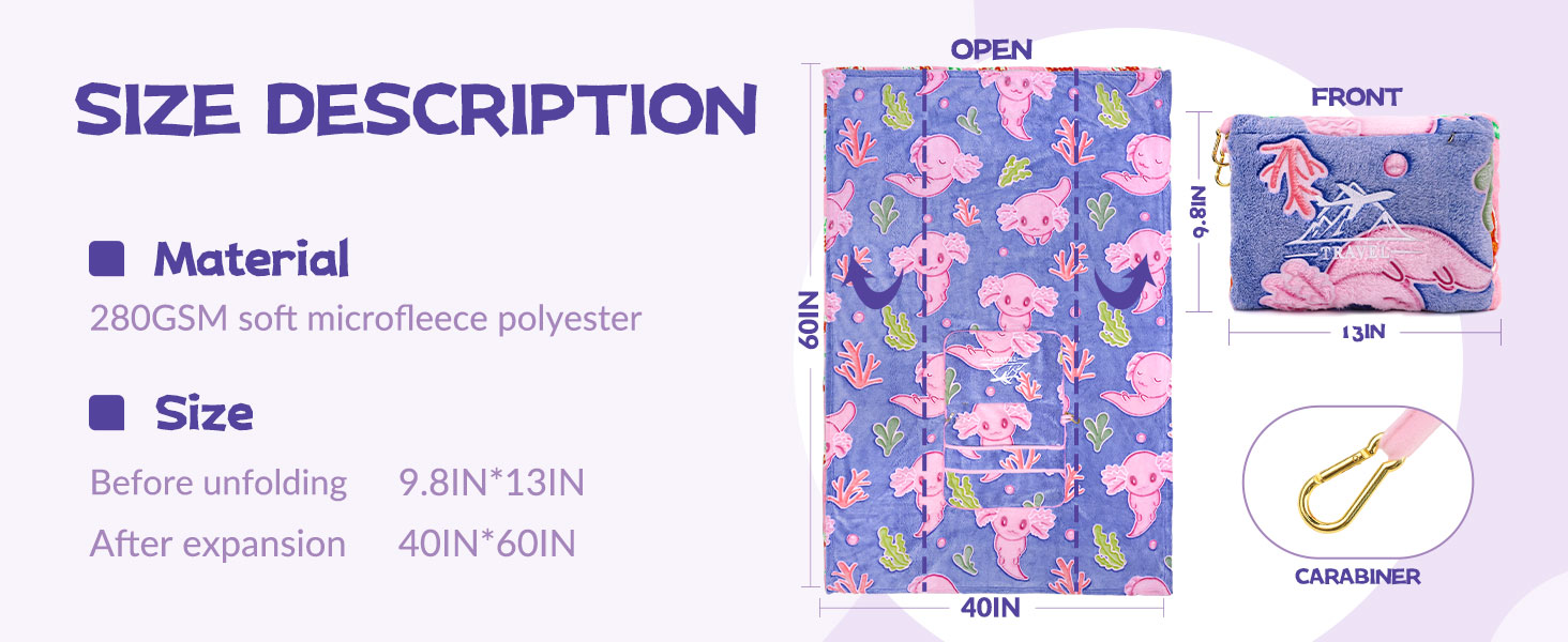 axolotl travel blanket