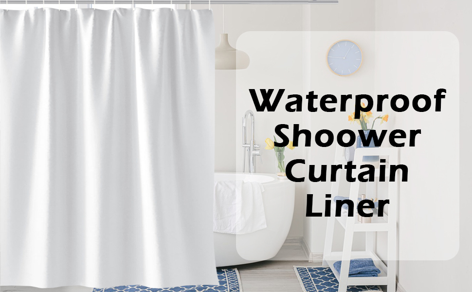 iECO Shower Curtain Liner, Waterproof Plastic Shower Liner, Premium PEVA Shower