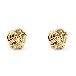 Amazon.com: Solid 14K Yellow Gold 10mm Love Knot Shiny