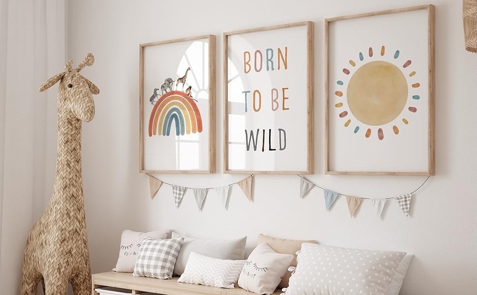 safari prints kids room mockup