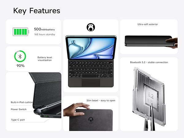 Amazon.com: HOU Magnetic Keyboard Case for iPad Air 13/Pro